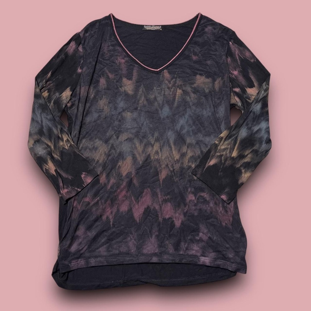 Y2K Abstract Mesh Overlay Longsleeve Top Size XL Vanilla Sugar Mcbling Grunge